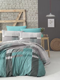 L'essentiel linge de maison Juego de funda de edredón Estela - Turquoise